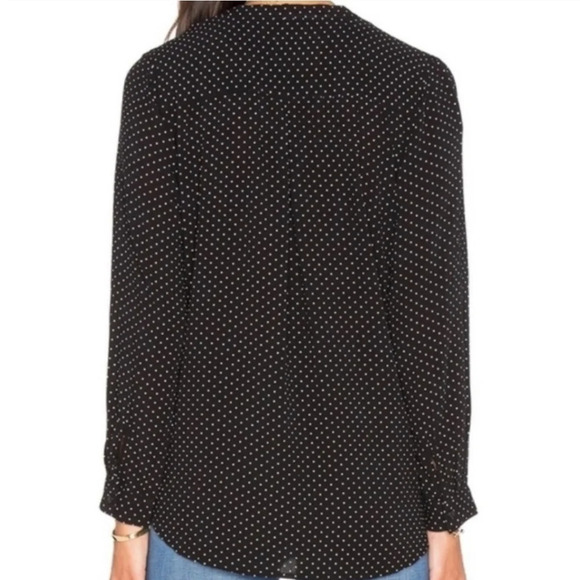 Rails Abby Rayon Button Up Blouse with Neck Tie Navy Floulard Print Small - Picture 6 of 16